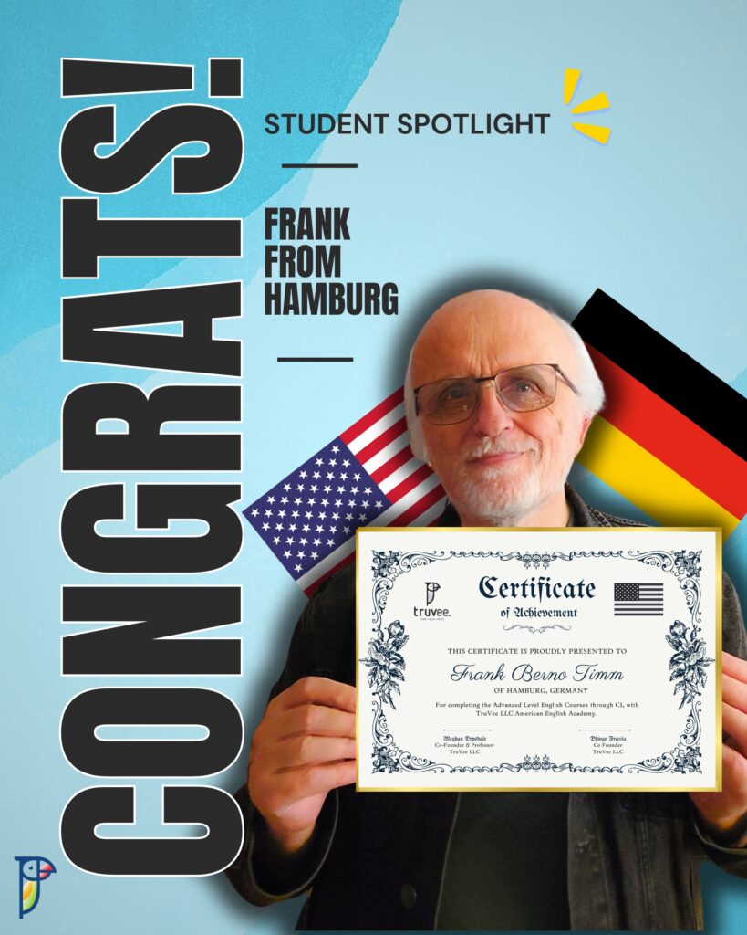 Student success story: Frank from Hamburg learning English with TruVee.